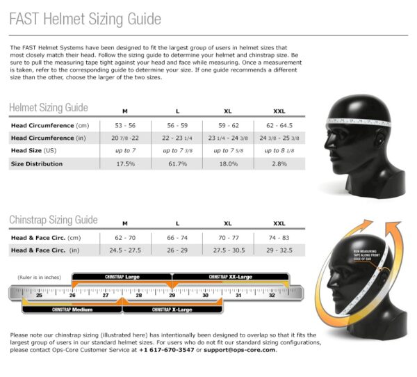 Ops-Core Sizing Guide Ops Core Sizing Guide