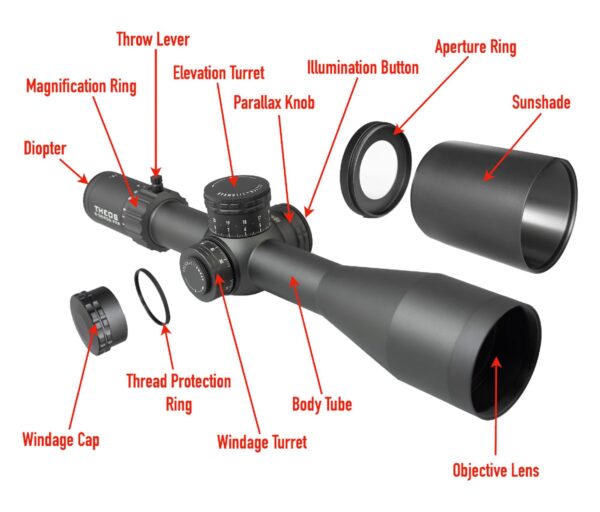 Element Optics Theos 6-36x56, FFP, APR-2D MRAD Element optics theos 6 36x56, ffp, apr 2d mrad